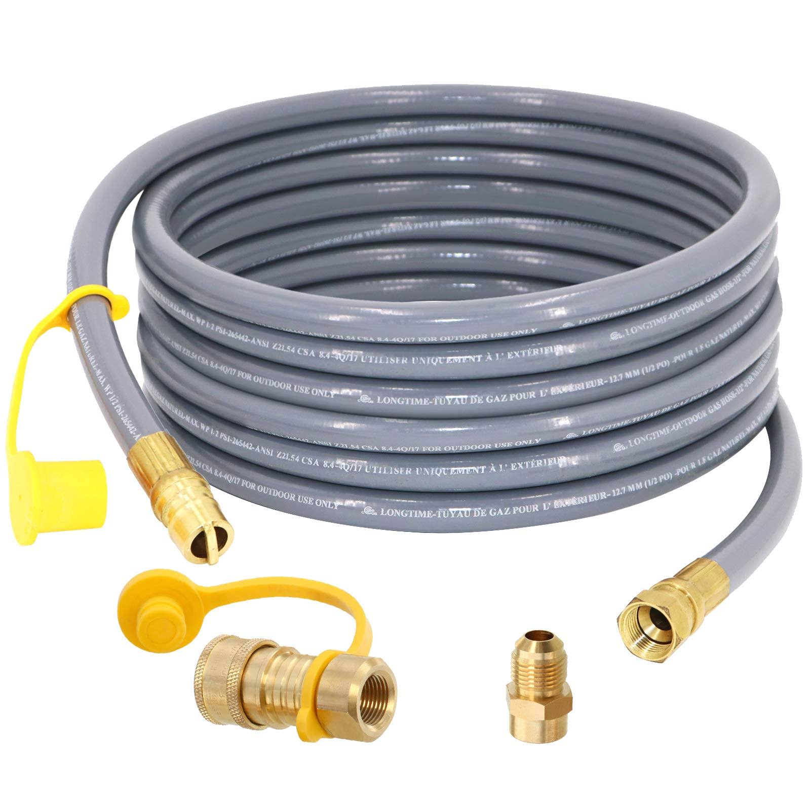 24 Feet 1/2 inch ID Natural Gas Hose with Quick Connect Fittings X572