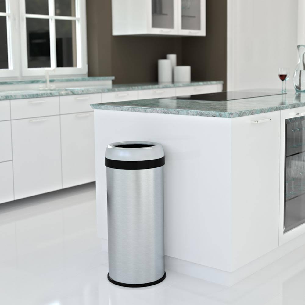Stainless Steel 16-Gallon Round Open-Top Trash Can A416
