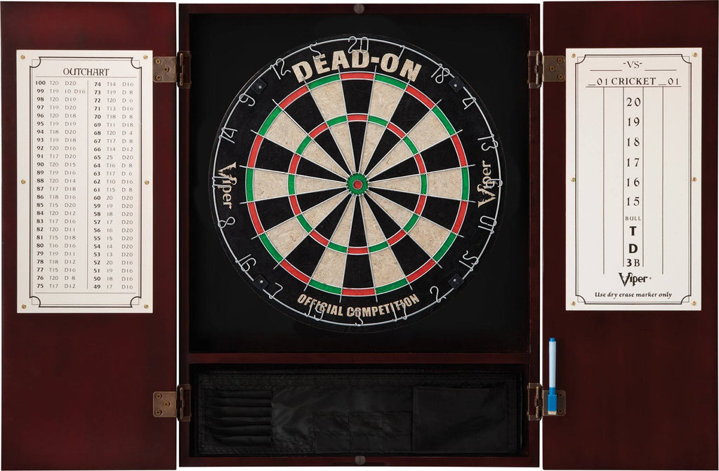 Solid Wood Cabinet and Sisal Bristle Dartboard Bundle A295