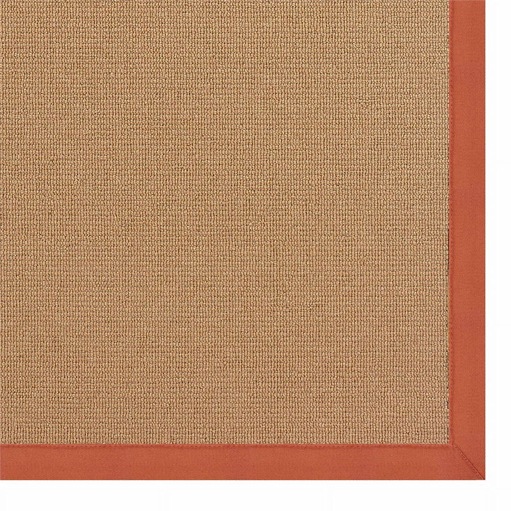 Machine Tufted Wool 4'x6' Rug in Cork Brown and Burnt Orange Z648503