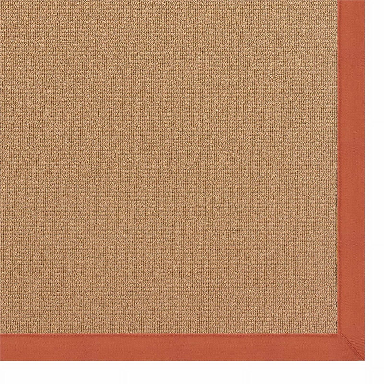 Machine Tufted Wool 4'x6' Rug in Cork Brown and Burnt Orange Z648503