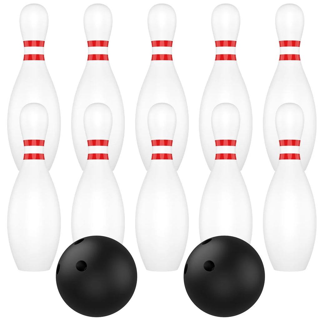 12 Pcs Kids Bowling Set with 10 White Pins and 2 Balls M639