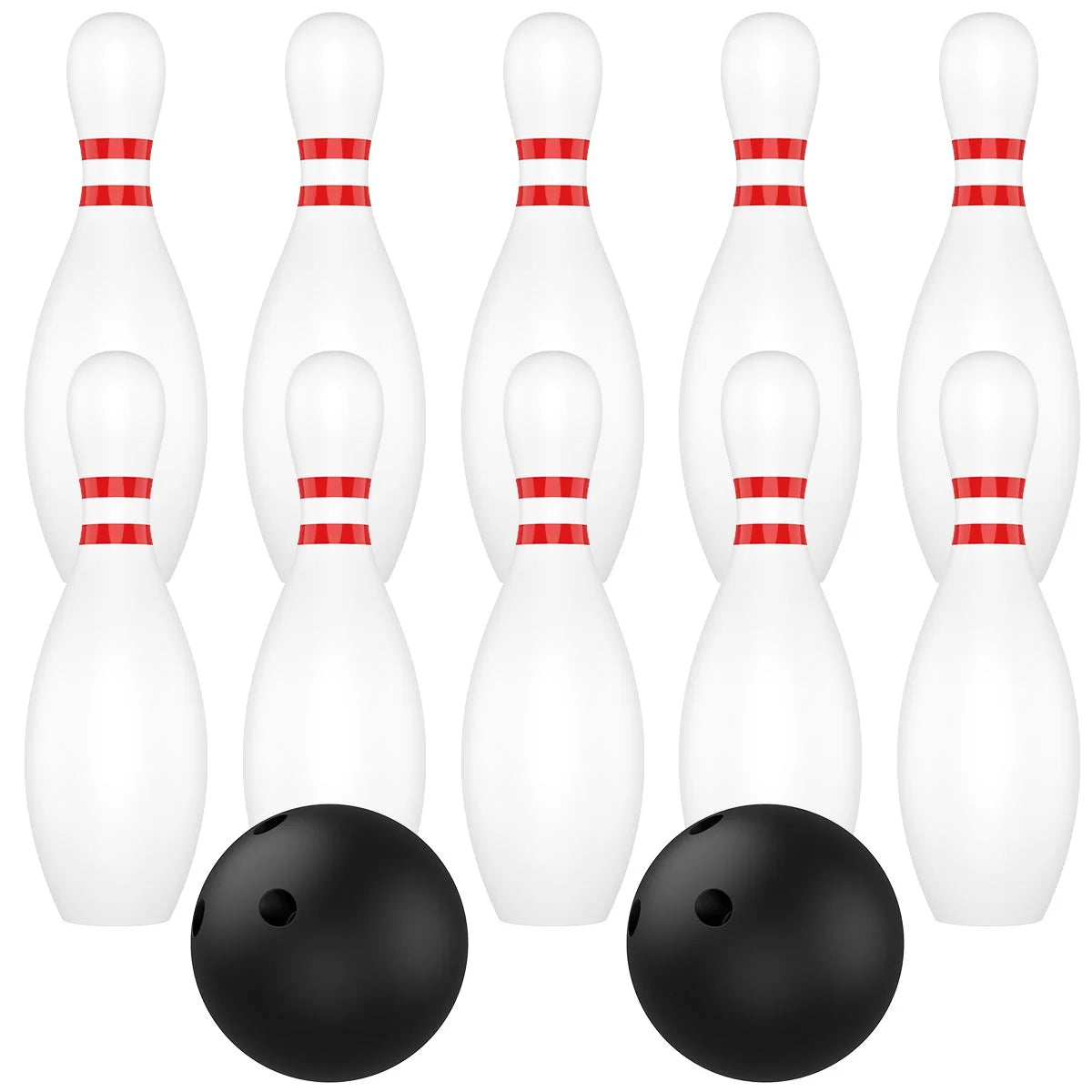 12 Pcs Kids Bowling Set with 10 White Pins and 2 Balls M639