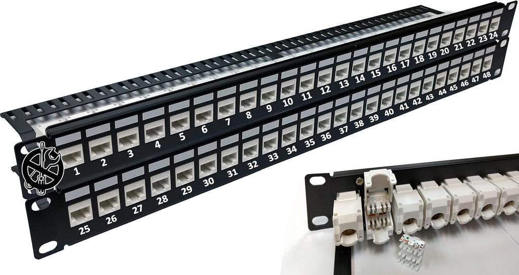 48-Port CAT6A Unshielded 2U Patch Panel C3368