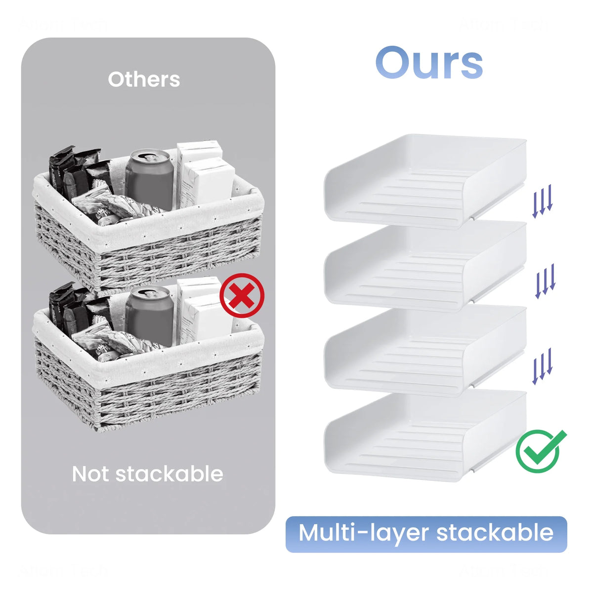 White Stackable Desk Letter Tray Set A3466