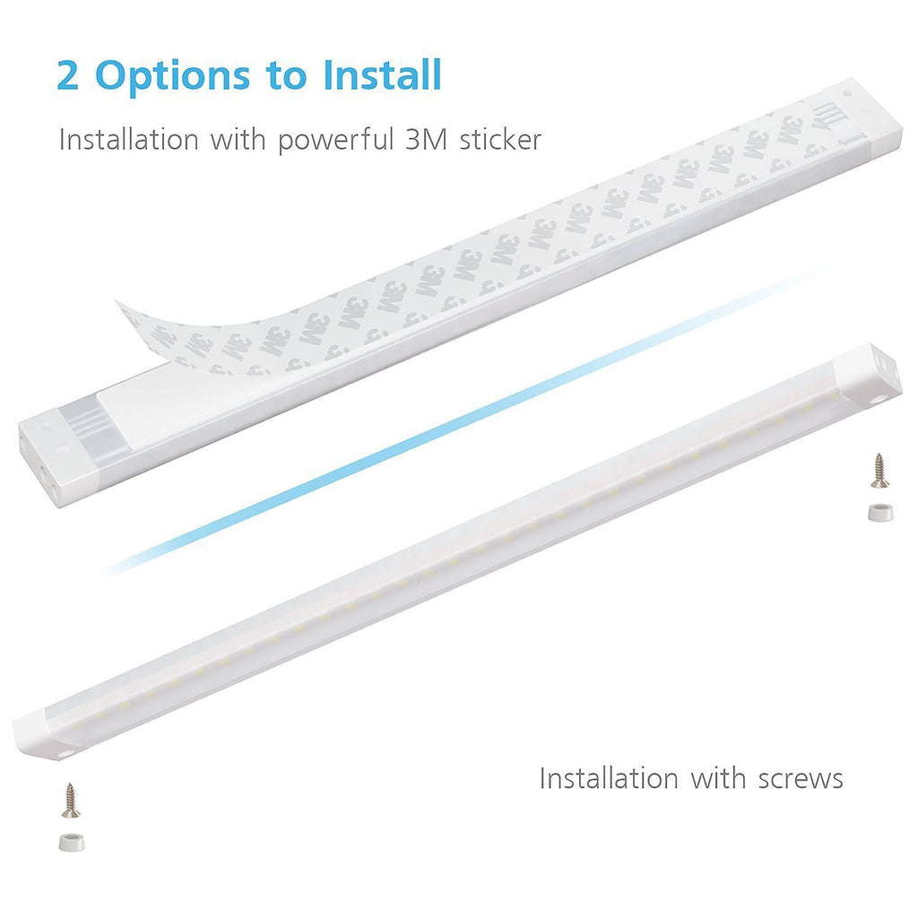 White Finish 3 Extra Long 20 inch Panels LED Dimmable Under Cabinet Lighting Kit D973