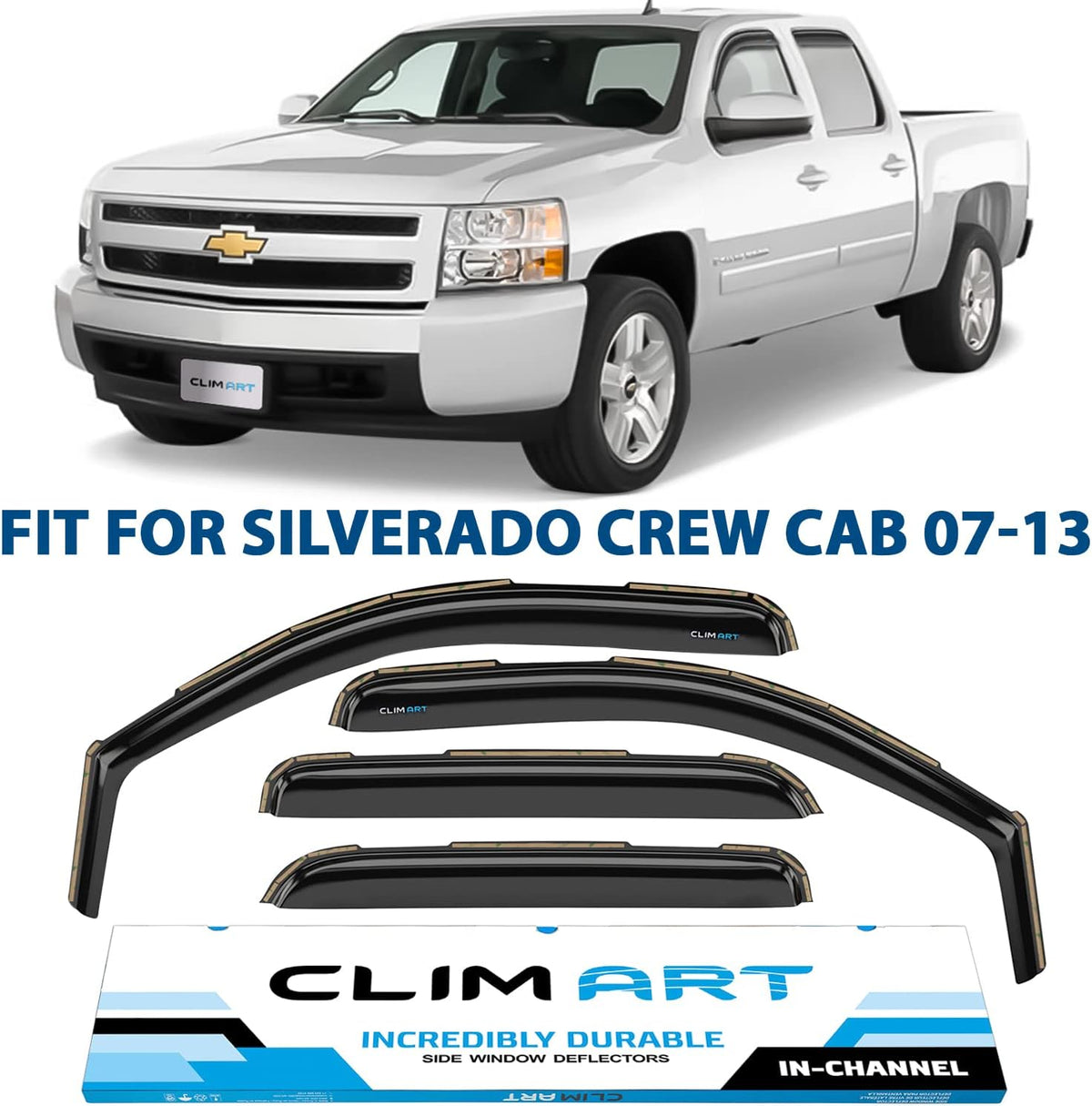 Rain Guards for Chevrolet Silverado/GMC Sierra 1500 Crew Cab, 4pcs K558
