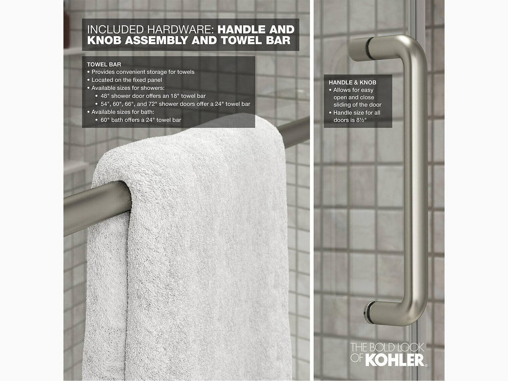 Tall Sliding Shower Door with Crystal Clear Glass B85456