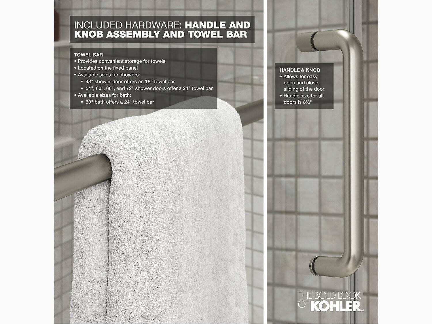 Tall Sliding Shower Door with Crystal Clear Glass B85456