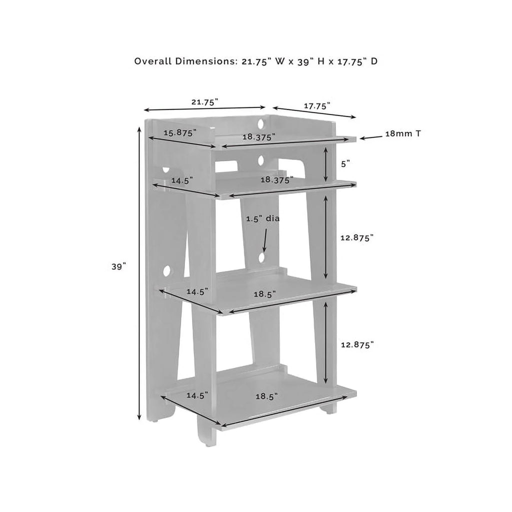 Gray MDF Wood and Birch Veneer Turntable Stand M137