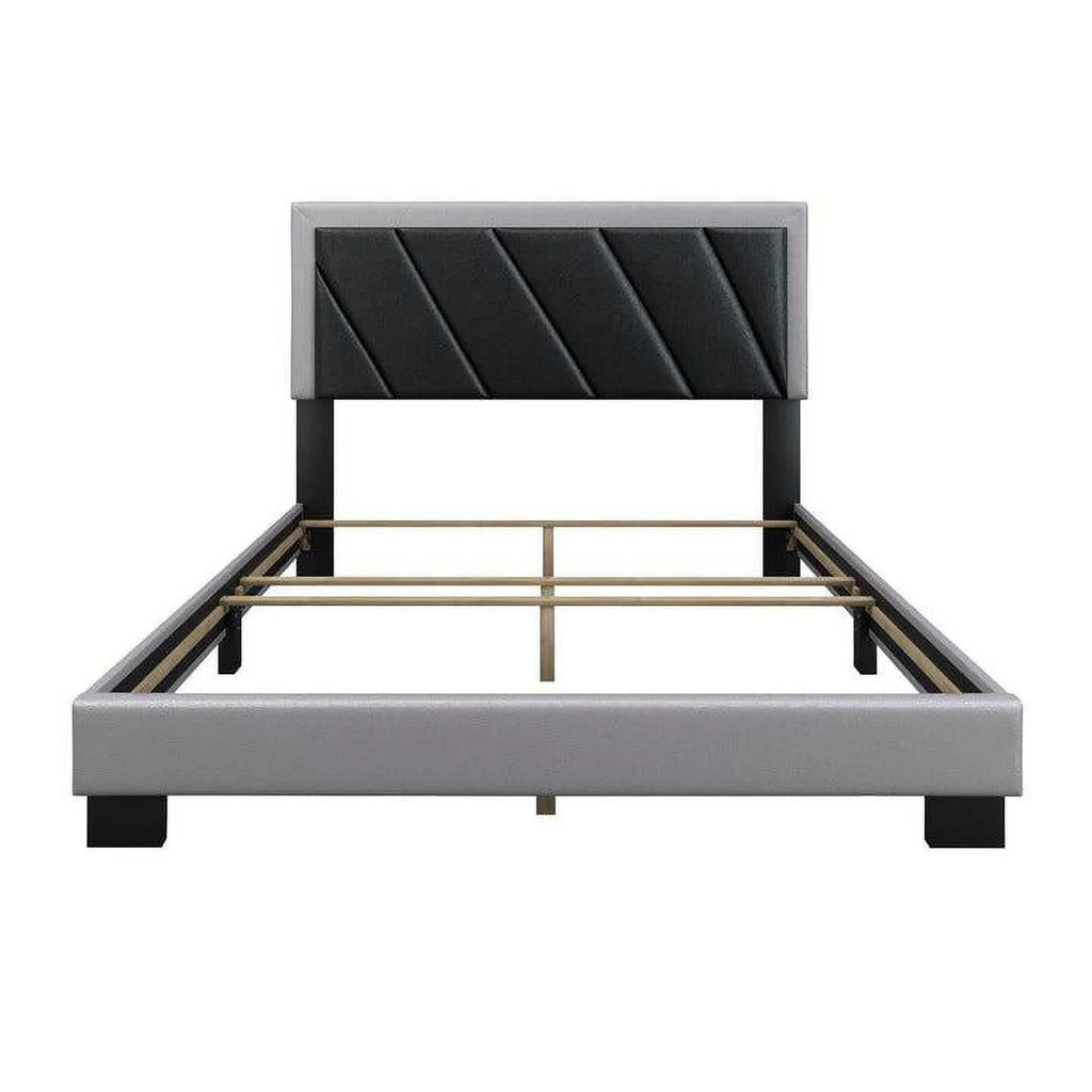 Faux Leather Upholstered Platform Bed P75911