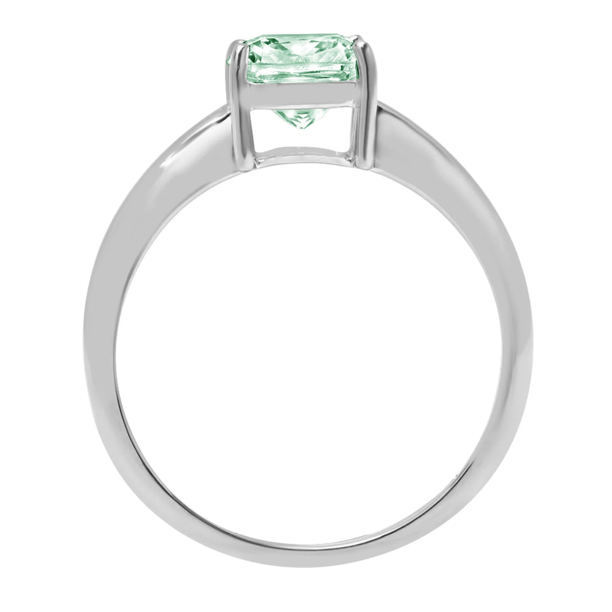 2.0ct Cushion Cut Blue Moissanite 18k White Gold Ring Size 3.75 M4155