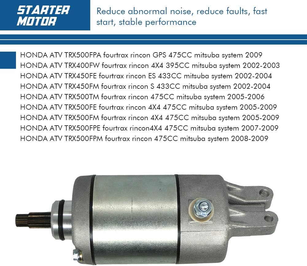 Starter Motor for Honda TRX400 TRX450 1995-2001 2005-2011 Pack of 2 V636404
