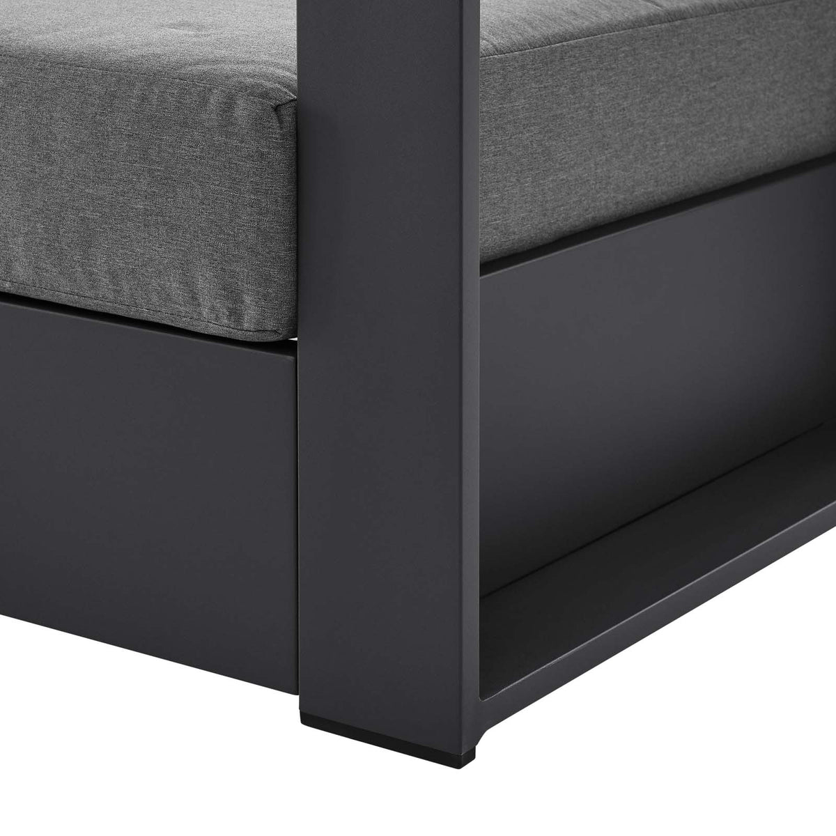 Powder-Coated Aluminum Armchair in Gray Charcoal A35417