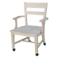 Unfinished Dining Chair with Casters N65257