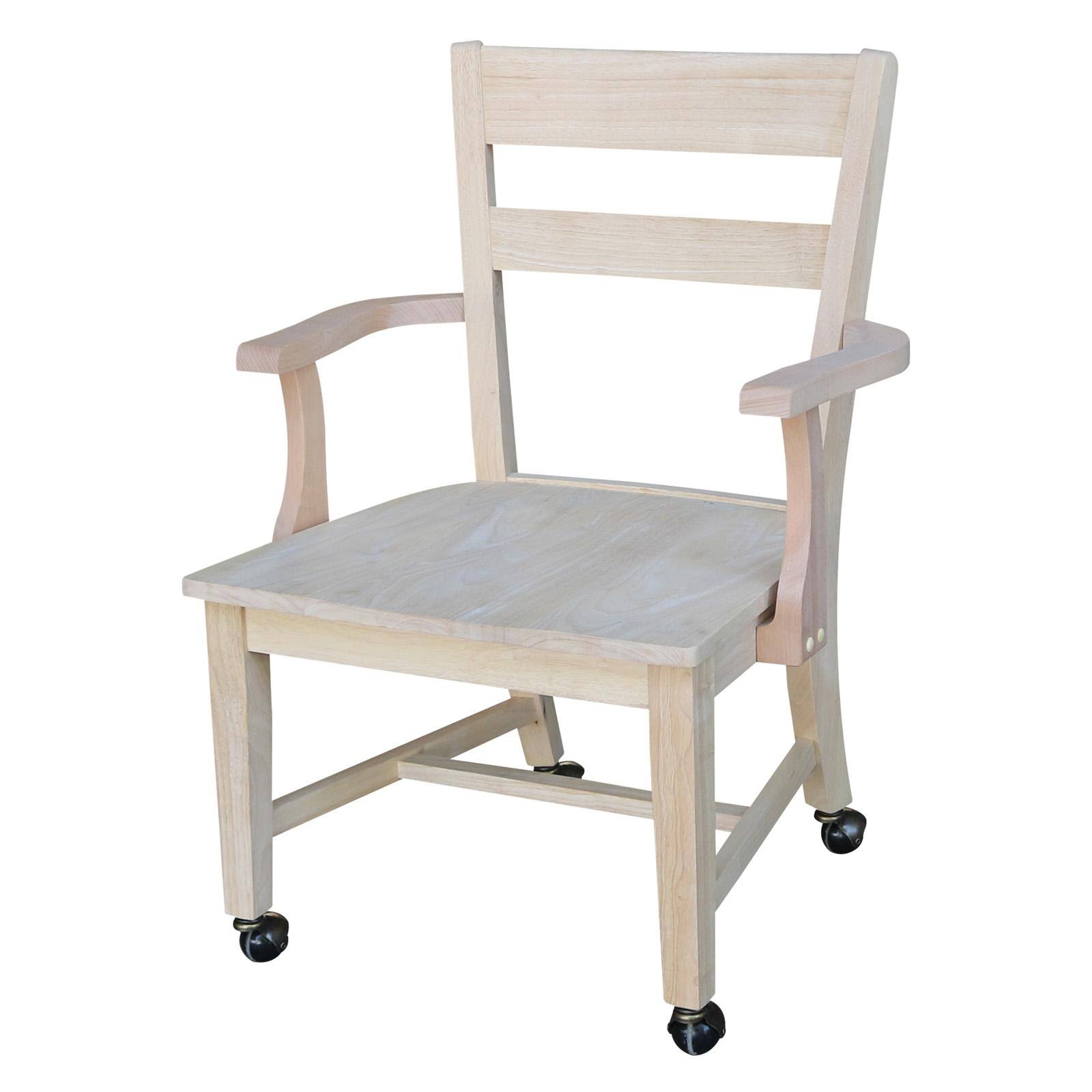 Unfinished Dining Chair with Casters N65257