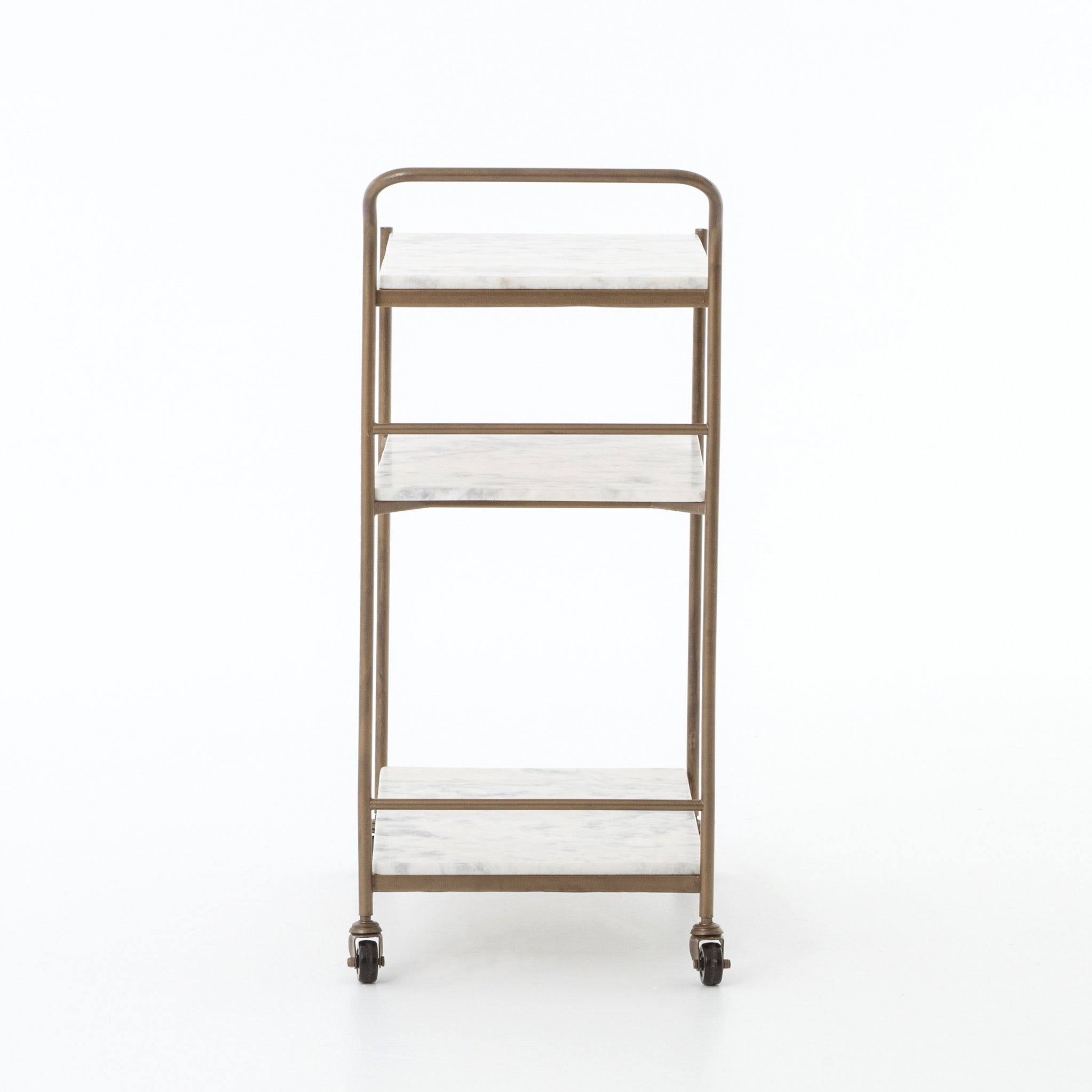 Rectangular Bar Cart Antique Brass L8567