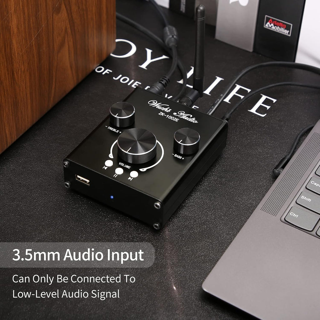 Bluetooth Stereo Audio Amplifier with Treble and Bass Adjustment K229