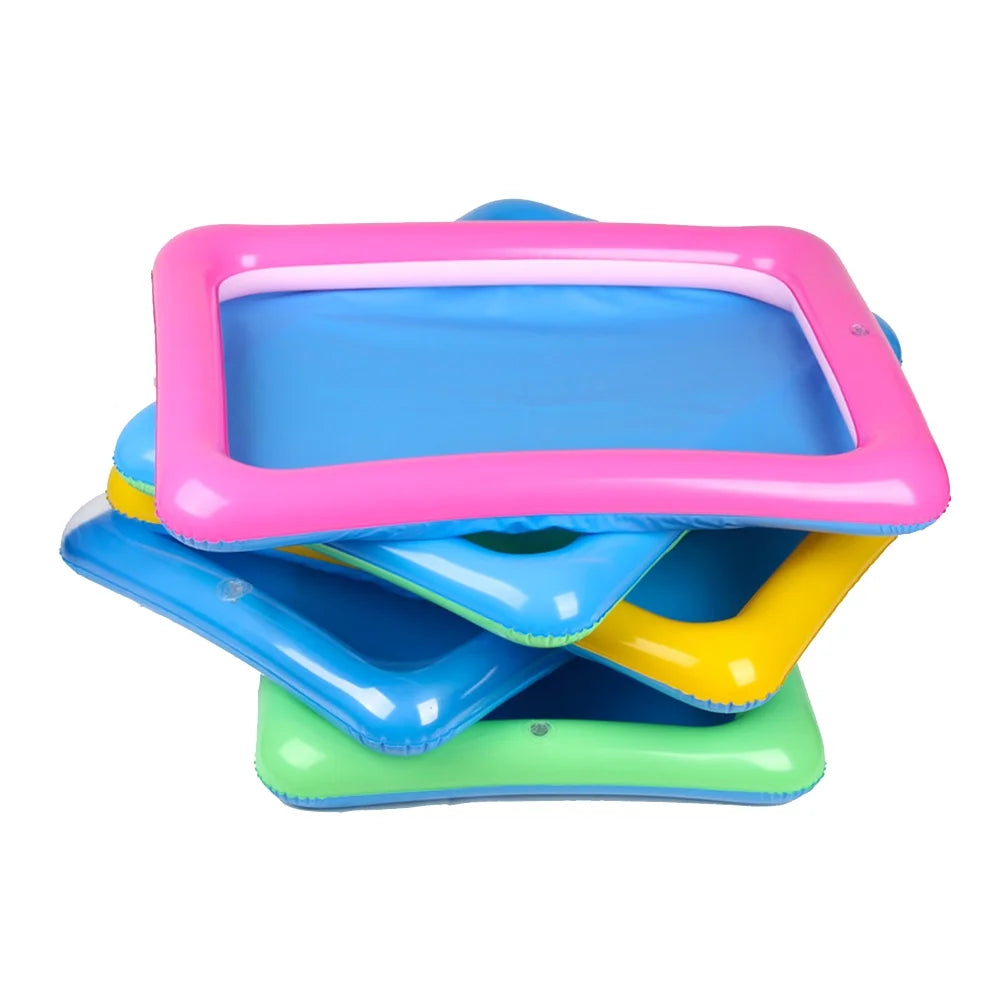 Sand Tray Outdoor Beach Kids Toys Storage Inflatable Pad Box Tray Y5351