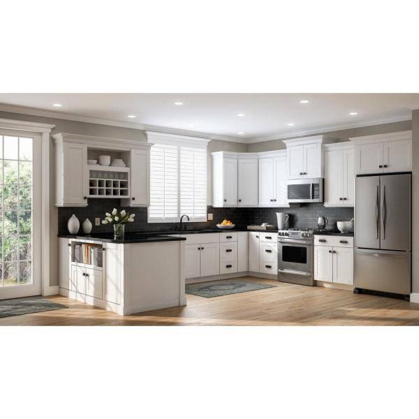 Assembled Shaker Wall Cabinet in Satin White K302