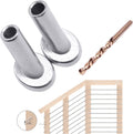 40 Pack 45 Degree T316 Marine Grade Stainless Steel Angle Beveled Protector Sleeves Wood Post Protector for 1/8", 5/32", 3/16" Wire Rope Cable Railing B44457