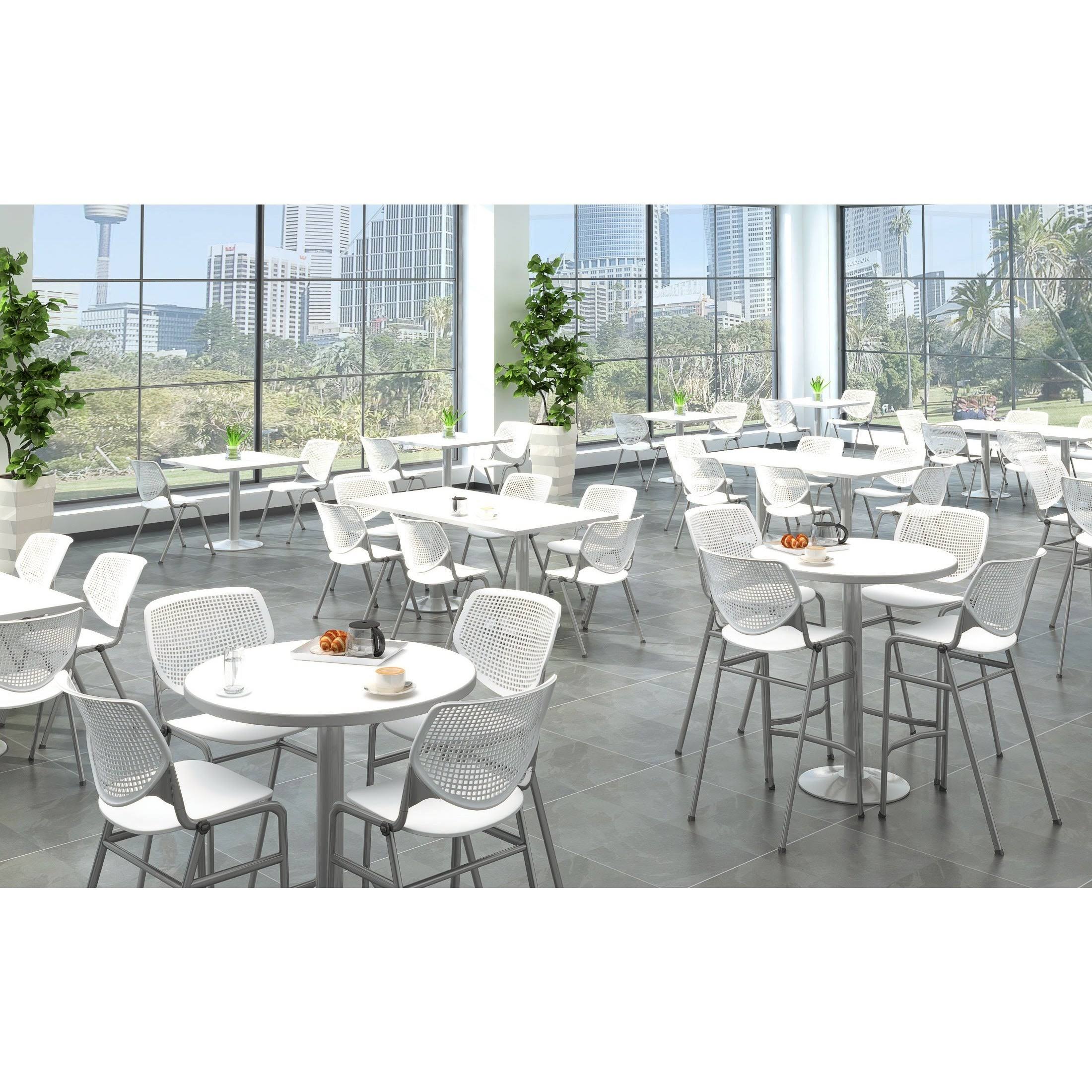Round Pedestal Table with Silver Base M751