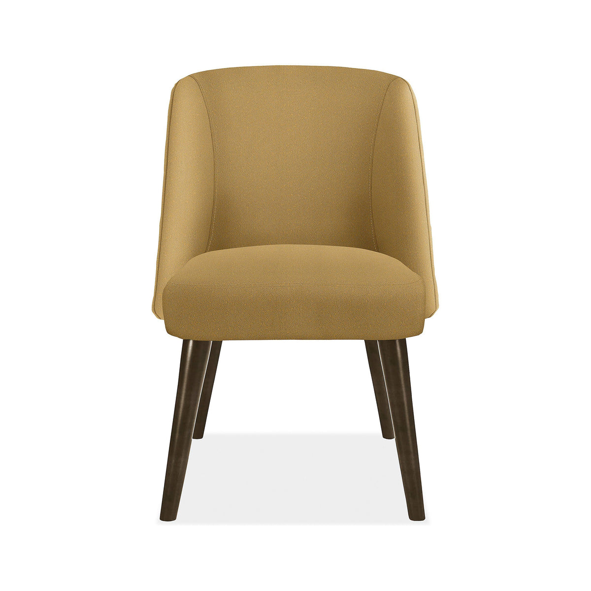 Modern Cora Side Chair in Tatum Moss with Charcoal Legs Green Brown Performance Fabric F6459