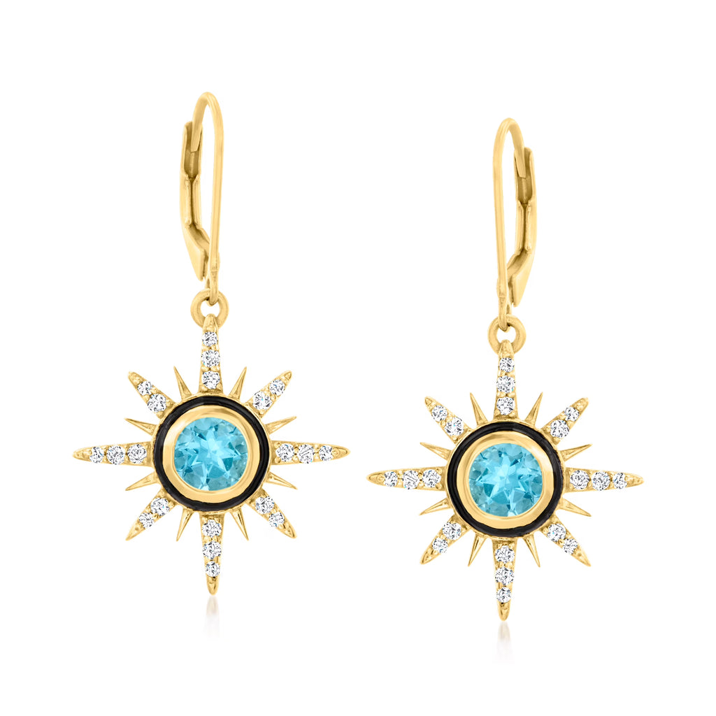 18kt Gold Over Sterling Celestial Drop Earrings E217