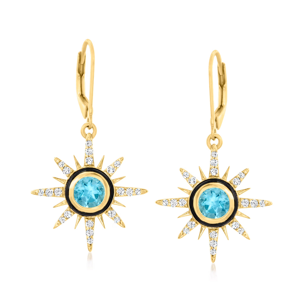 18kt Gold Over Sterling Celestial Drop Earrings E217