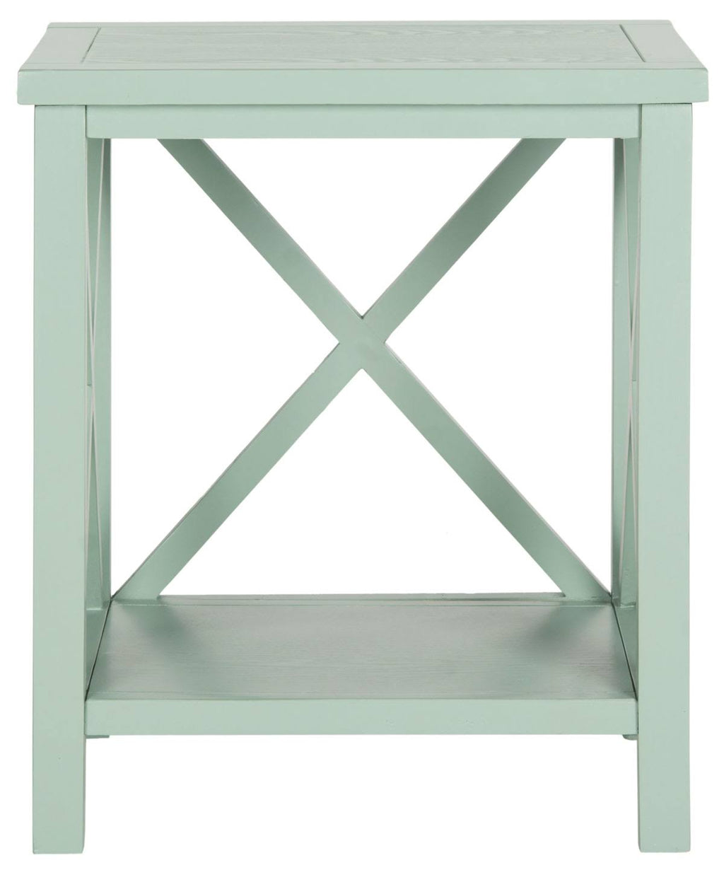 Dusty Green Cross Back End Table I820