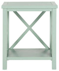 Dusty Green Cross Back End Table I820