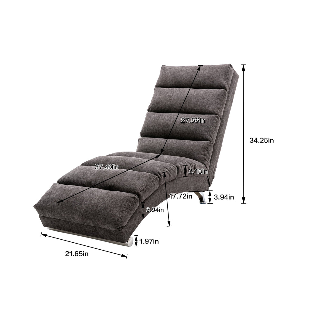 Dark Gray Linen Massage Recliner Chaise Chair K89433