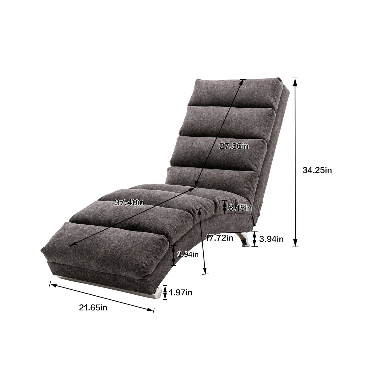 Dark Gray Linen Massage Recliner Chaise Chair K89433