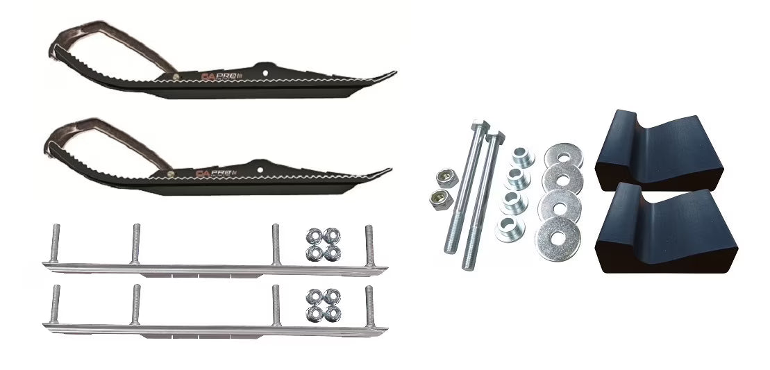 Black Snowmobile Skis Complete Kit W58309