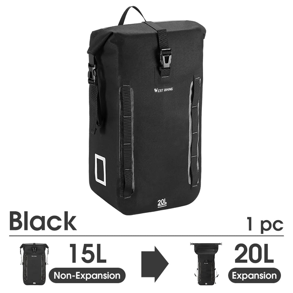 Expandable Bike Rear Storage Bag with Rack Trunk Bag N37973