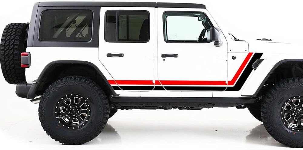 Vinyl Decals Compatible with Jeep JL Wrangler (Yellow-Orange) S749