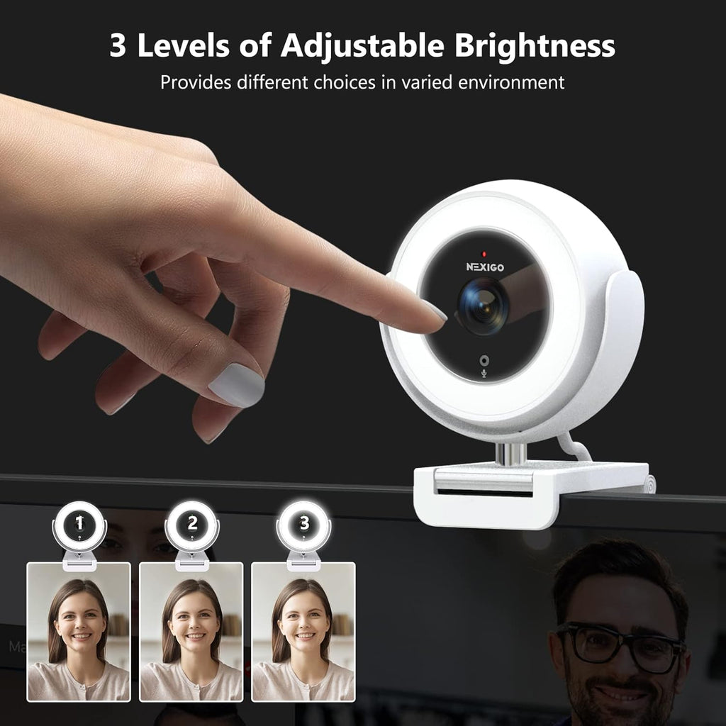 White 1080P Webcam with Remote Control W133031