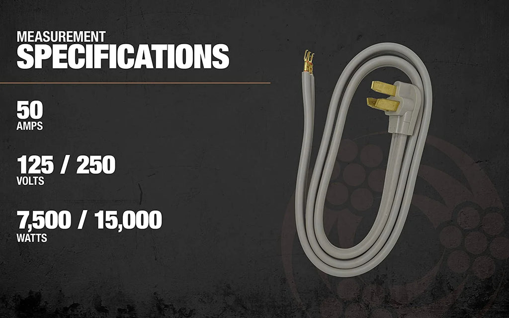 6' 50-Amp 3-Wire Range Power Cord A367