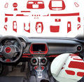 Red 28PCS Carbon Fiber Texture Vinyl Wrap Center Console Dashboard Cover Sticker H4555