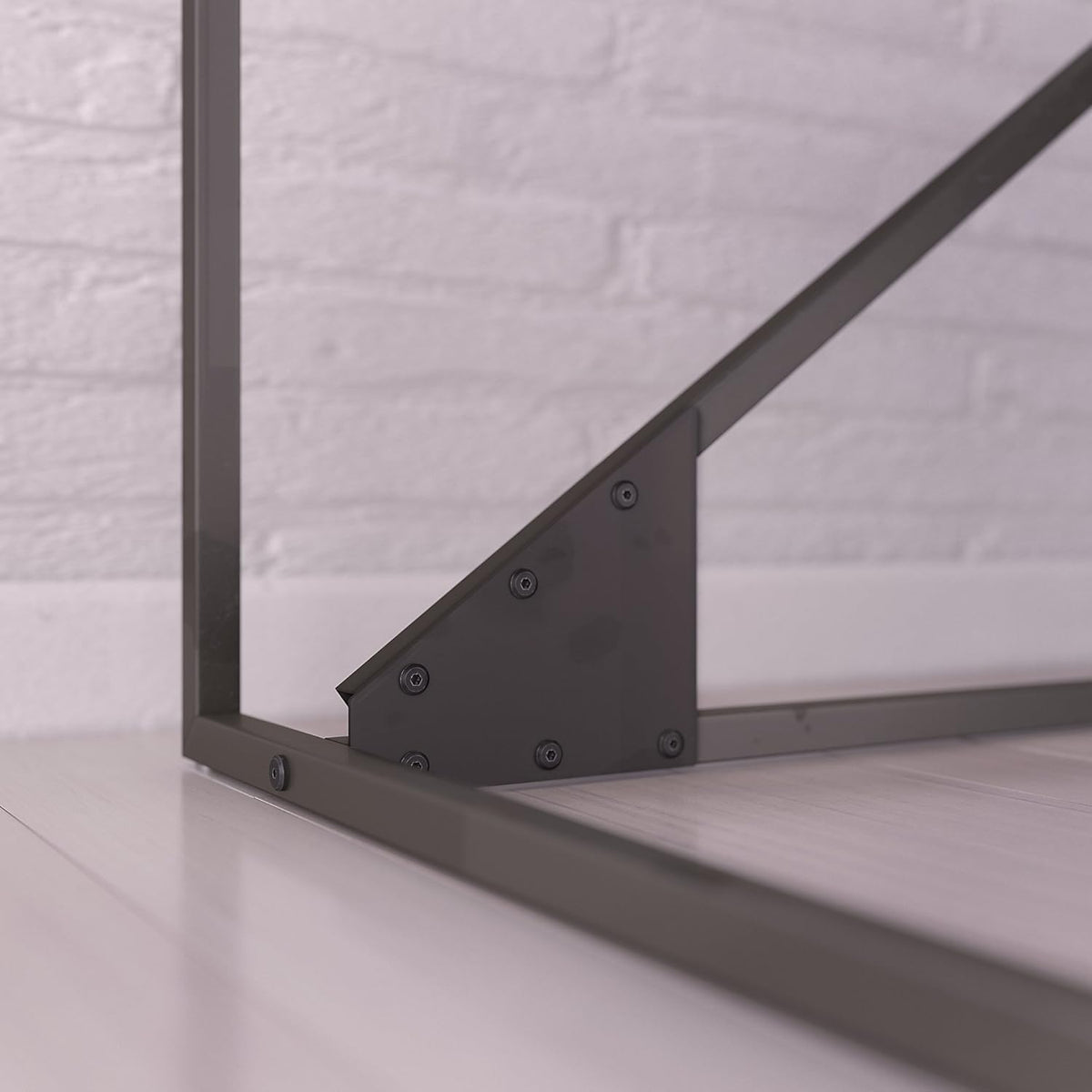 Rustic Gray L Shaped Industrial Desk with File Cabinets P16344
