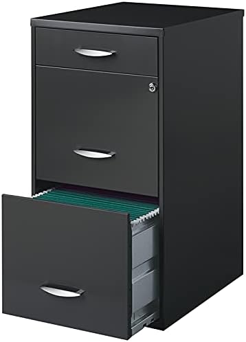 18 inch 3 Drawer Metal File Cabinet with Pencil Drawer Charcoal A3522