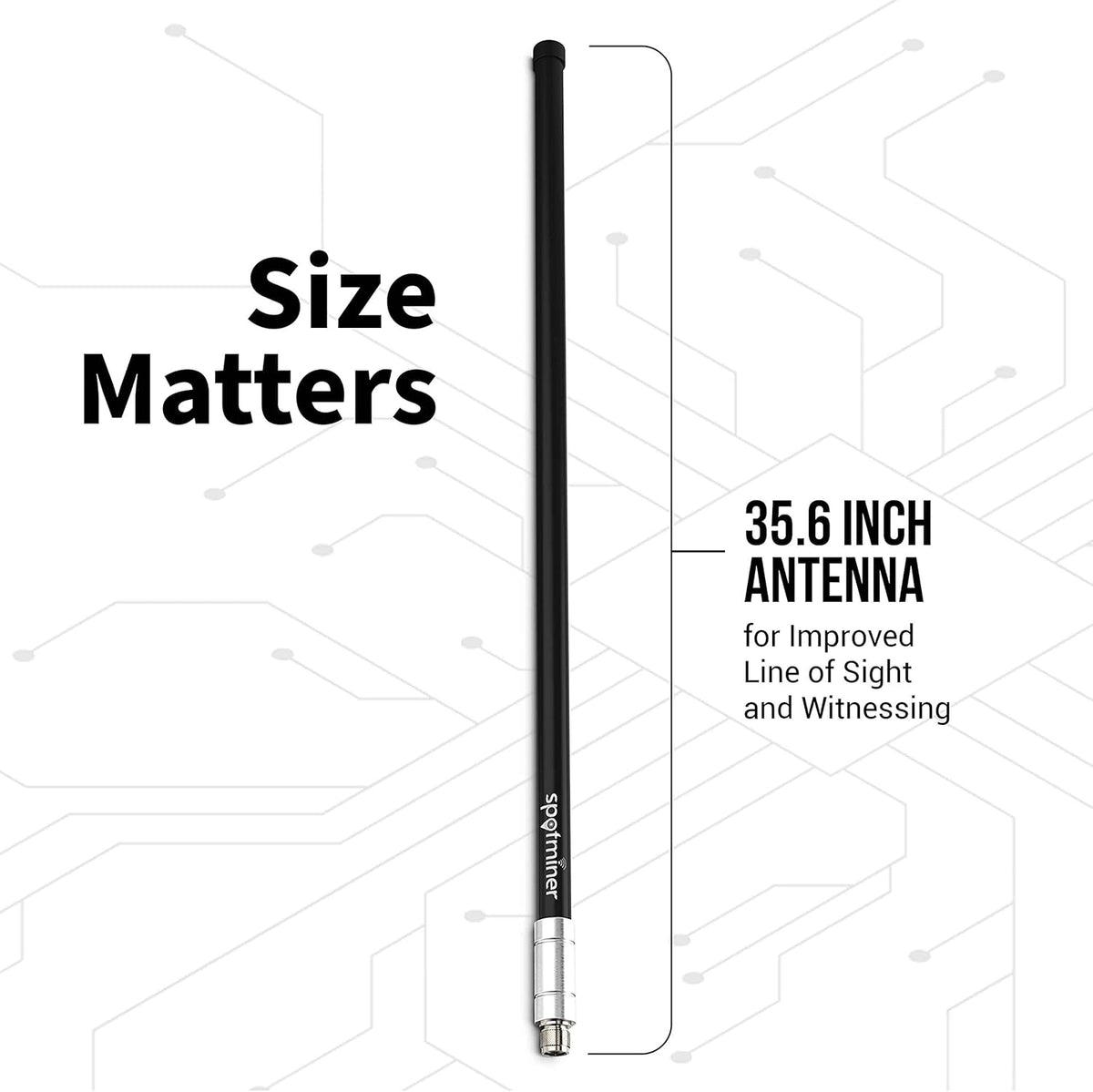 Hotspot Antenna System with Low Loss 400 Coaxial Cable & Extra Long 8 DBI Antenna V9281
