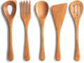 Cast Iron 5 Piece Kitchen Utensil Set with Wooden Cooking Utensils U48829