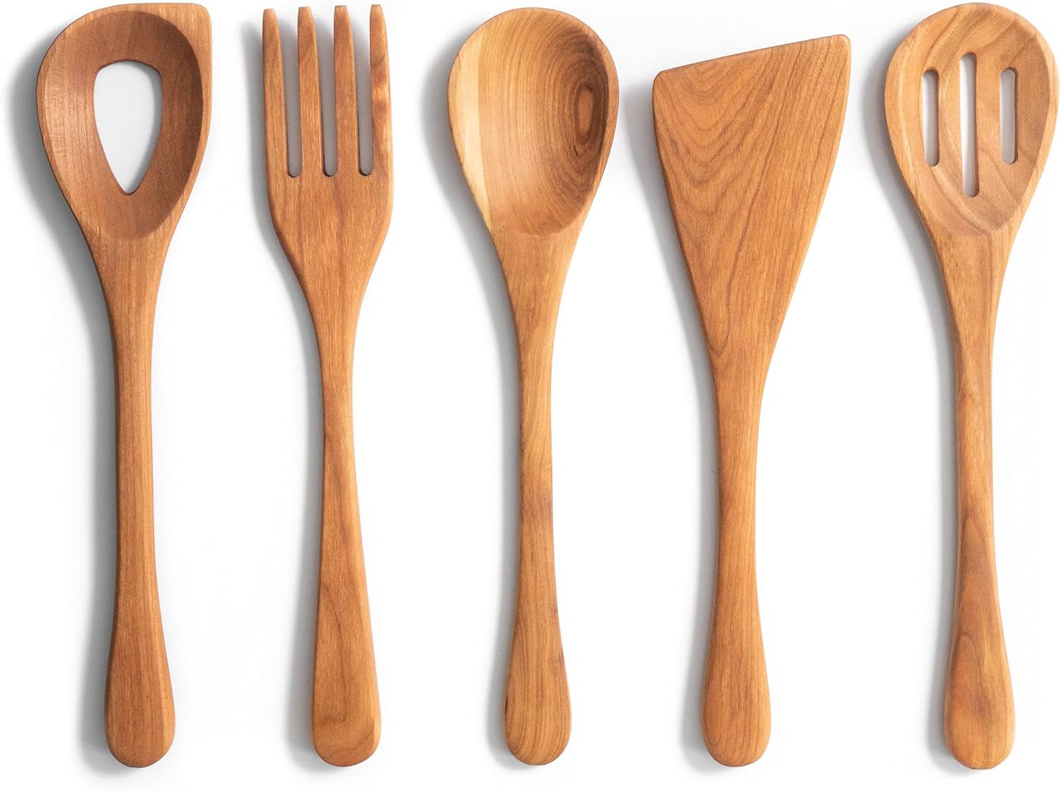 Cast Iron 5 Piece Kitchen Utensil Set with Wooden Cooking Utensils U48829