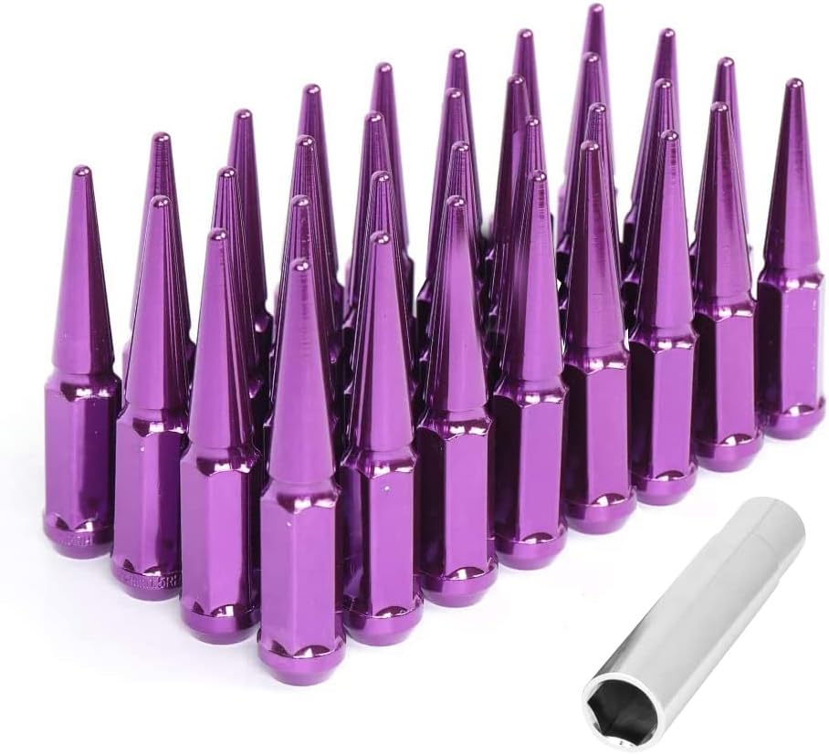 32 Spike Blue 1/2-20 Taper Lug Nuts W1425