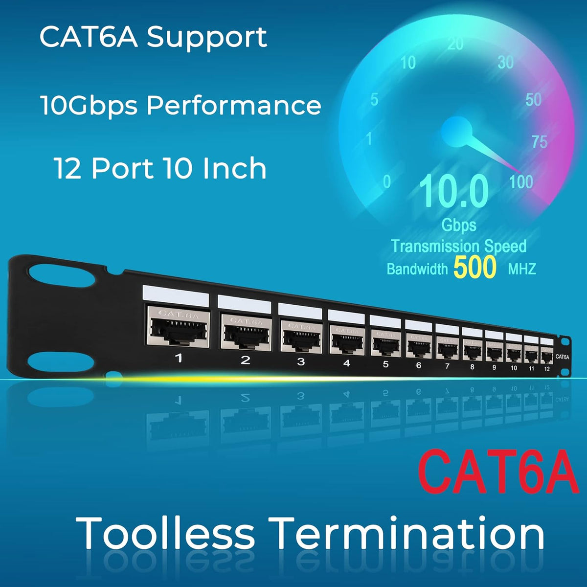 12 Port Cat6A Shielded Patch Panel, Pack of 2 G881
