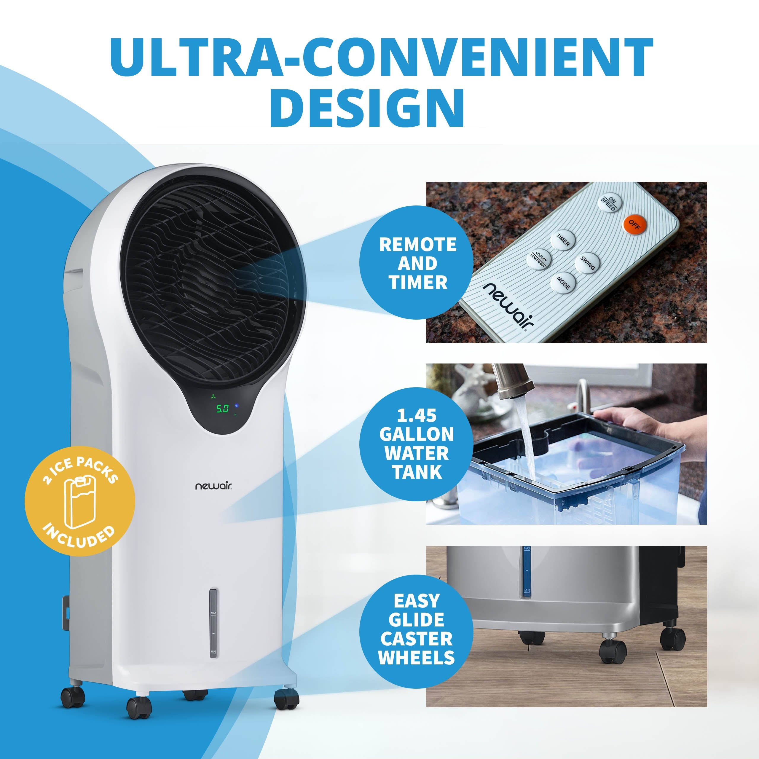 White Evaporative Air Cooler Portable Fan F927237