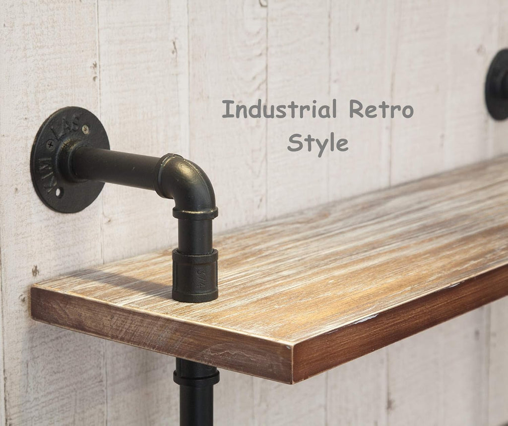 Industrial Retro Wall Mounted Iron Water Pipe Shelf C8889