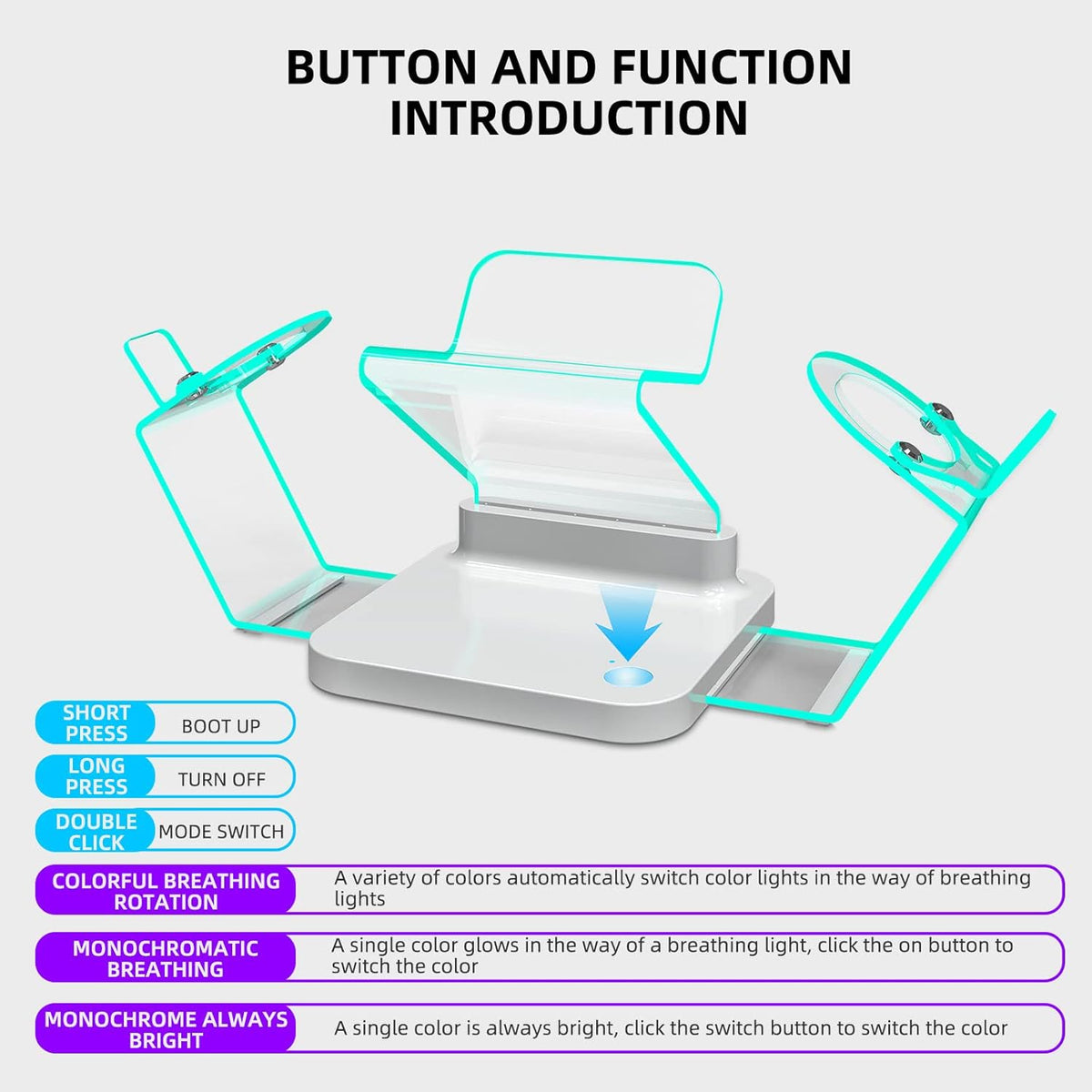 Charging Dock for Oculus Quest 2 Headset and Controllers with LED Lights, Rechargeable Batteries and Charger Cable Pack of 2 V19918