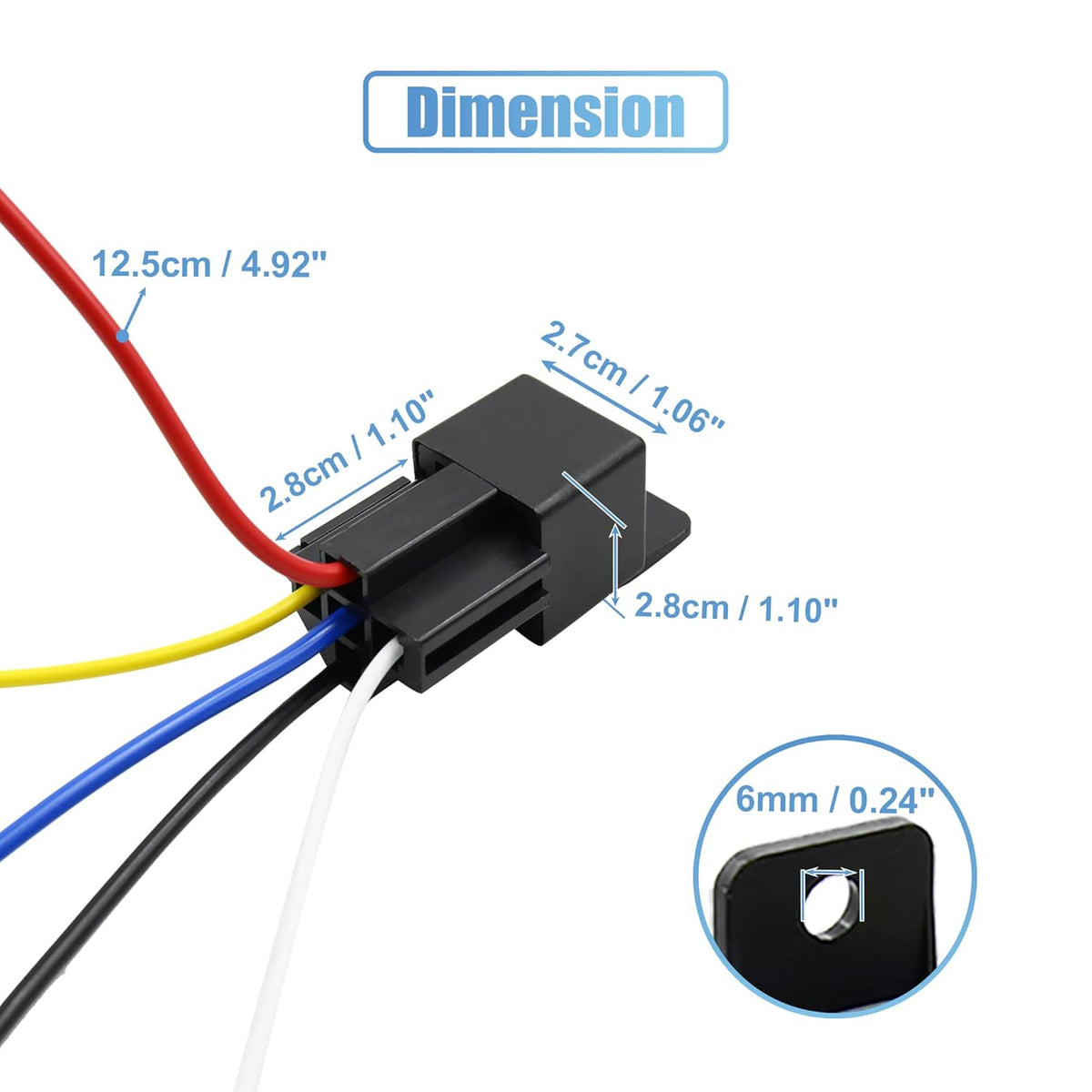 5 Pin DC 48V 40A Car Motor Fuse Relay Switch with Harness D4897
